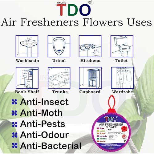 TDO Toilet Bathroom Air Freshener Flowers block Rose, Jasmine,Lemon, Mogra,Sandal, Lavender Fragrances Pantry, Bathroom, Toilet, Wardrobe, wash Basin Pack Of 6 Each 60 Gram - Image 5