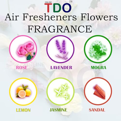 TDO Toilet Bathroom Air Freshener Flowers block Rose, Jasmine,Lemon, Mogra,Sandal, Lavender Fragrances Pantry, Bathroom, Toilet, Wardrobe, wash Basin Pack Of 6 Each 60 Gram - Image 2
