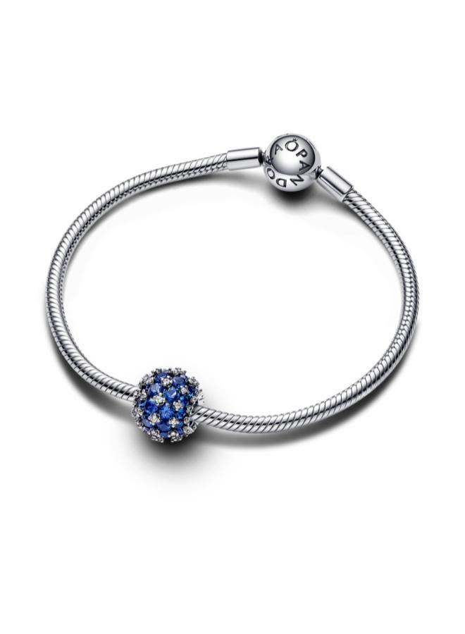 PANDORA Sparkling Pavé Round Blue Charm - Image 3