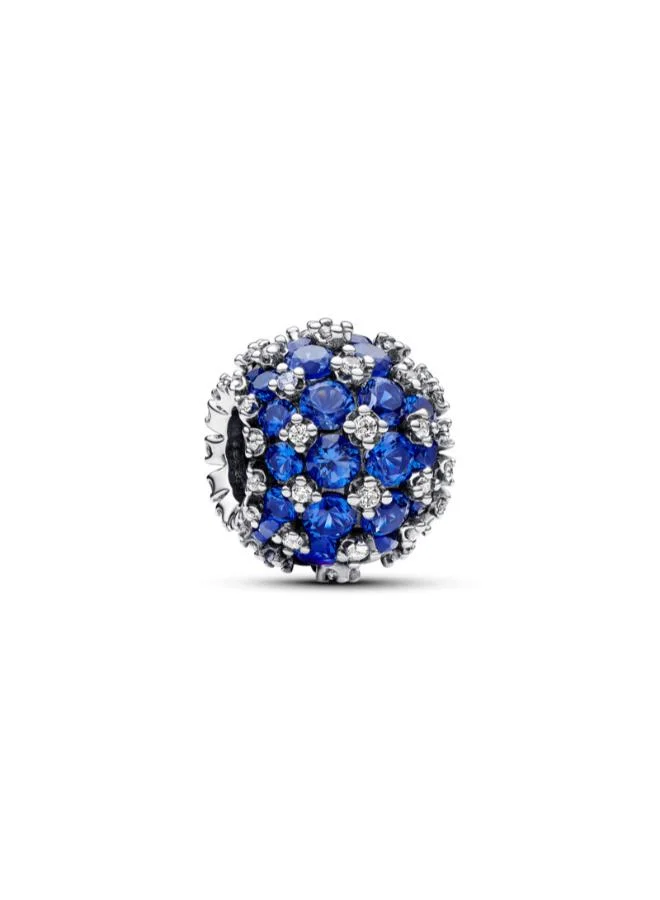 Sparkling Pavé Round Blue Charm