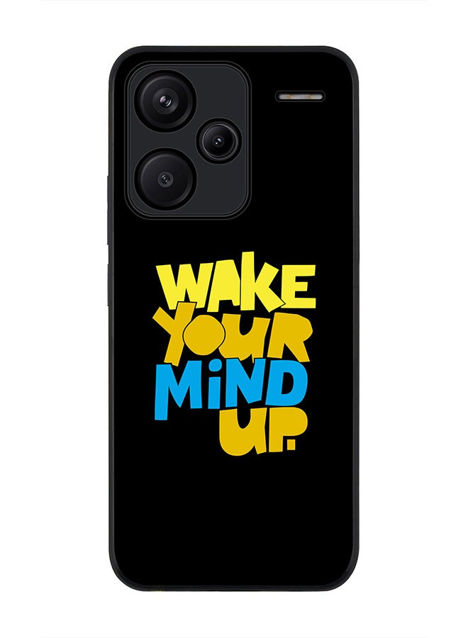 Stylizedd Rugged Black Edge Case for Xiaomi Redmi Note 13 Pro Plus, Slim fit Case Flexible Anti Drop TPU Gel Thin Cover -  Wake your mind up - Image 1