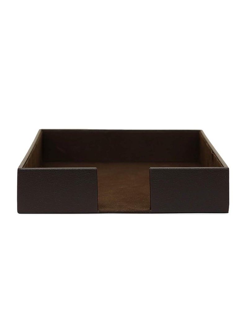 AZYEEA - Leather A4 Office Paper Rectangular Tray Paper Tray | Stackable Letter Trays Jewelry Holder | Jewelry Display Trey for Home Room Desk Organiser Document Tray for Office Table(Brown) - Image 3