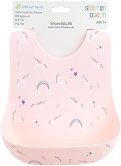 Stephen Joseph Silicone Bib, One Size, UNICORN