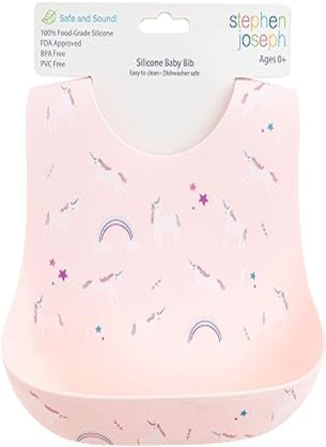Stephen Joseph - Stephen Joseph Silicone Bib, One Size, UNICORN - Image 1
