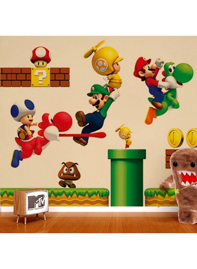 DaDa Home Polyvinyl Chloride Printed Super Mario Wall Sticker Multicolour - Image 1