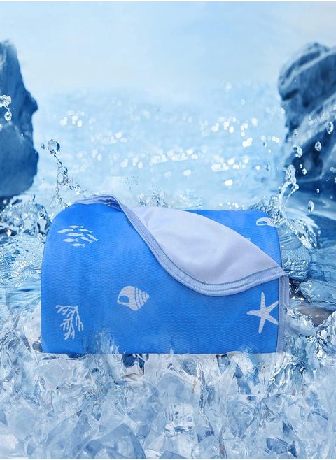 Zando Cooling Blankets for Hot Sleepers Soft Cooling Weighted Blanket with Double Sided Cold Effect Summer Cold Blankets for Sleeping Keep Cool for Night Sweats Cool Blanket Blue Twin 60''x90''