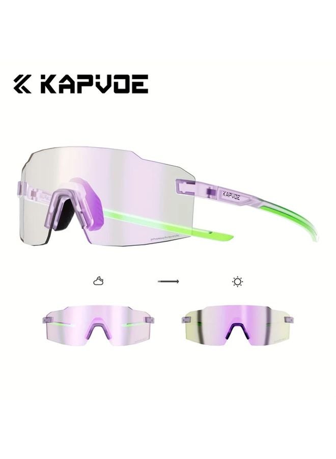 Kapvoe Photochromic Cycling Glasses Ultralight Anti Glare Anti Fog Color 16 For Outdoor Sports - Image 1