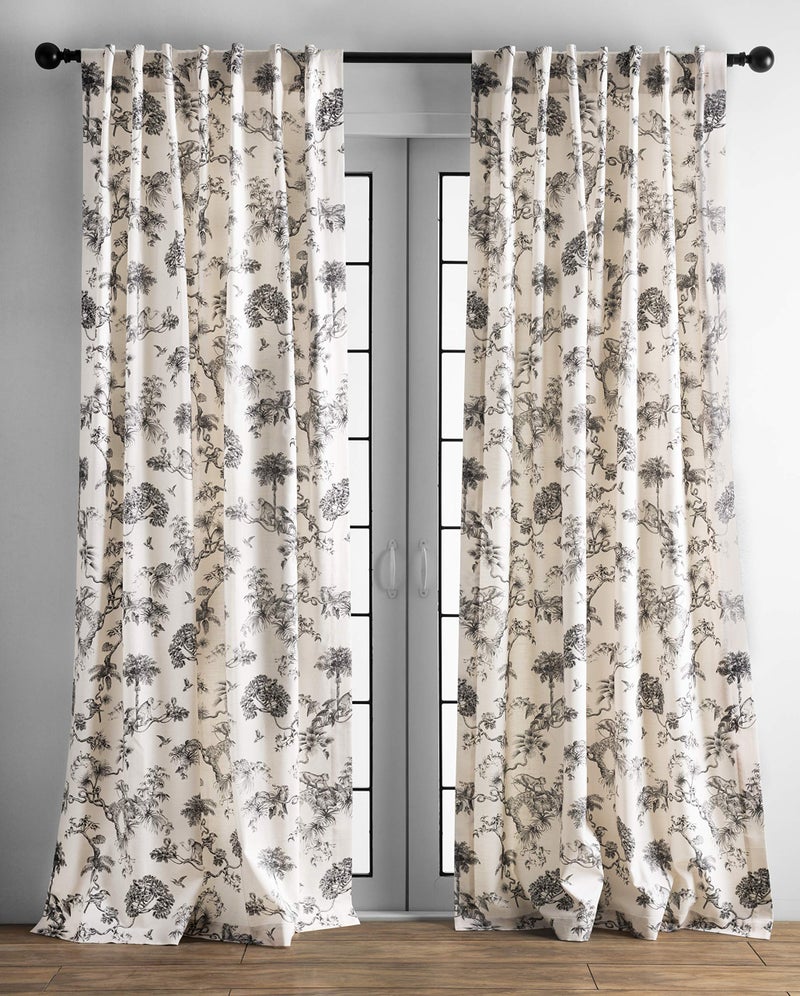 ميزون دي هيرمين Maison D 'Hermine 100 ٪ Startain Curtain - 50 "" x84 "" Delft Devinative Stain -Startains - جمالية لمطبخ مزرعة وغرفة نوم - لمجموعة الربيع والصيف - الجنة - Image 5