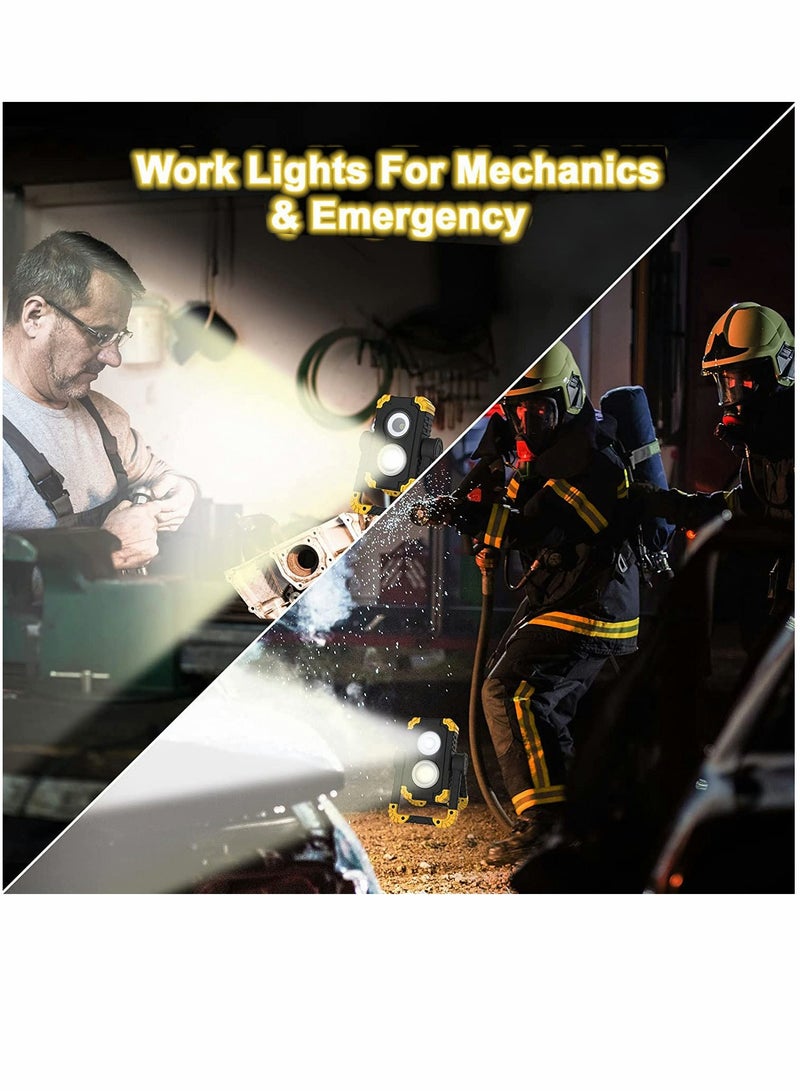 Loquat Work Light Rechargeable LED Portable Flood Lights 4 Modes COB Waterproof 30W 3000LM for Outdoor Camping Hiking Emergency Car Repairing and Job Site Lighting - Image 4