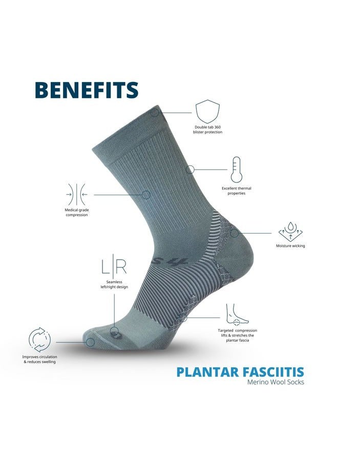 OS1st FS4 Plantar Fasciitis Socks Merino Wool Crew treats and prevents plantar fasciitis, heel and arch pain reduces swelling (US, Alpha, Large, Regular, Regular, Black Crew) - Image 5