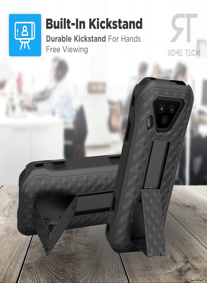 ROME TECH Designed for Kyocera DuraForce Ultra 5G E7110 Case with Belt Clip Holster - Kickstand Cover Phone Case - Black - Image 5