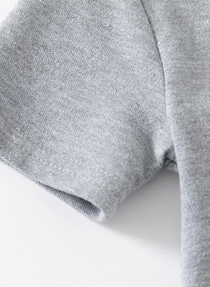 YUNIQEE Grey Striped Polo Collar T-shirt