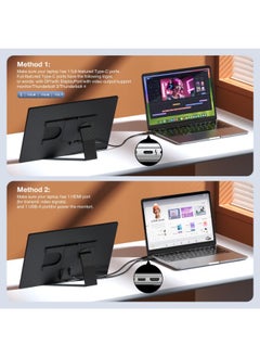 V2COM 16" 2.5K QHD Portable Monitor, 2560×1600, 350cd/㎡, Dual USB-C & USB-C with DP, Ultra-Slim, Landscape & Portrait Mode, Travel-Friendly External Screen for Laptop, Gaming, and Work  - Image 5