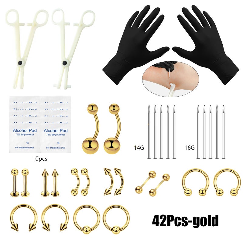 Body piercing jewelry set, 316 stainless steel