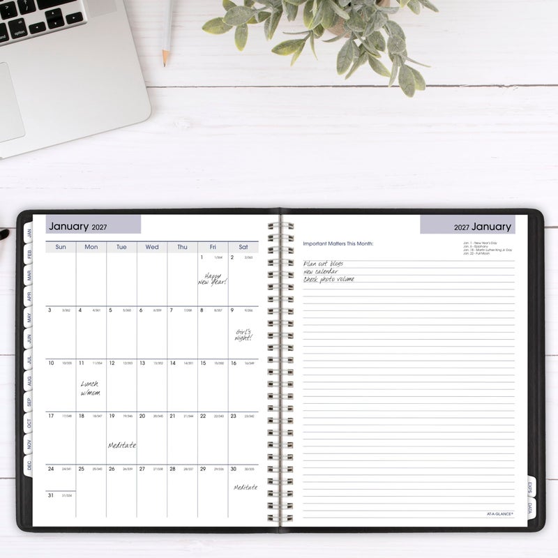 AT-A-GLANCE 2026 Planner, Weekly & Monthly, 7" x 8.75", Medium, Refillable, Executive, DayMinder, Black (G5450026) - Image 3