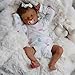 iCradle 18 Inch Reborn Baby Dolls Black Girls Soft Body Vinyl Realistic Baby Doll African American Sleeping Lifelike Newborn Baby Doll Toy for Ages 3 - Image 4