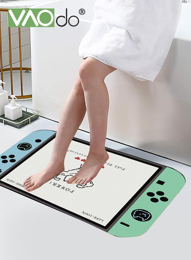 فاو دو سجادة حمام بتصميم وحدة التحكم في الألعاب، سجادة حمام، سجادة حمام ناعمة مانعة للانزلاق، سجادة حمام سريعة الامتصاص للماء، سجادة حمام ماصة قابلة للغسل لغرفة المعيشة وغرفة النوم والحمام والمكتب 60*90 سم - Image 2