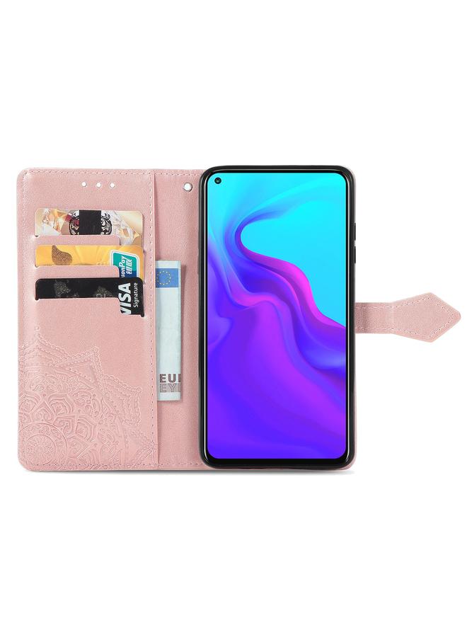 زبون جراب لهاتف Cubot X30، جراب جلدي أفقي قابل للطي، منقوش عليه زهرة ماندالا، مزود بحامل وثلاث فتحات للبطاقات ومحفظة وحبل تعليق - Image 3