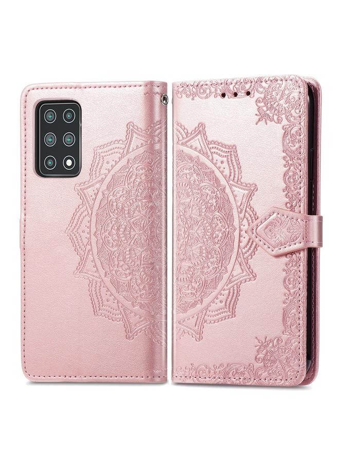 زبون جراب لهاتف Cubot X30، جراب جلدي أفقي قابل للطي، منقوش عليه زهرة ماندالا، مزود بحامل وثلاث فتحات للبطاقات ومحفظة وحبل تعليق - Image 2