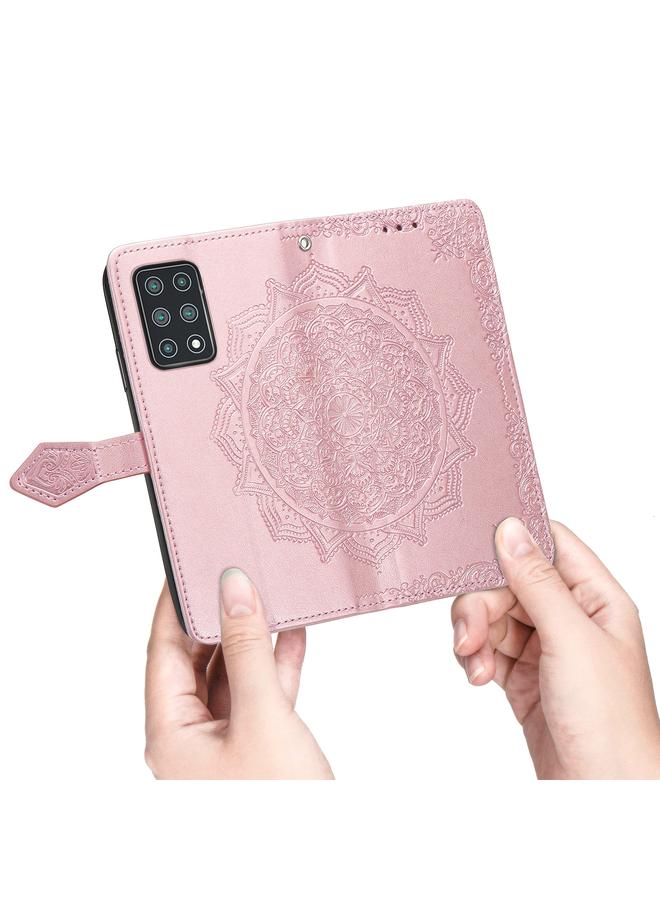 زبون جراب لهاتف Cubot X30، جراب جلدي أفقي قابل للطي، منقوش عليه زهرة ماندالا، مزود بحامل وثلاث فتحات للبطاقات ومحفظة وحبل تعليق - Image 5