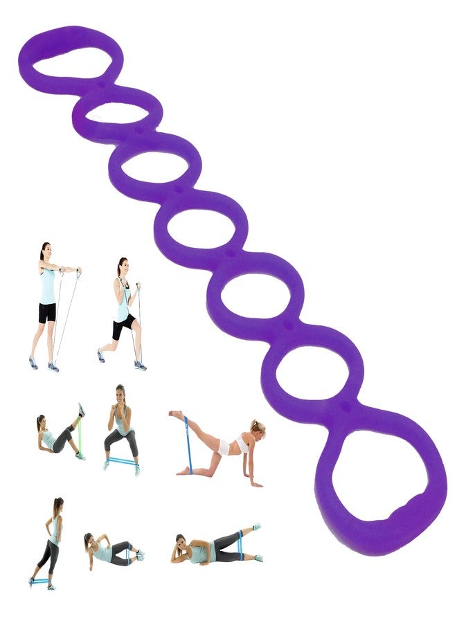 VKSG 7 Ring Adjustable Loop Resistance Bands for Working Out Walk at Home，Workout Bands Exercise Stretch Band for Women&Men Fitness, Yoga, Pilates-Non-Slip, Durable Rubber, Home/Gym Use (Purple) - Image 1