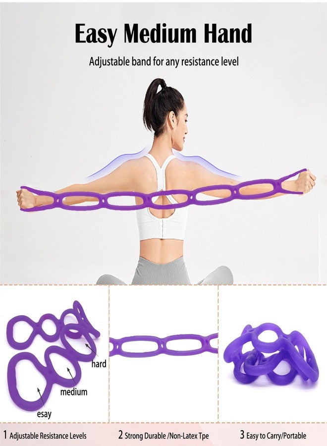 VKSG 7 Ring Adjustable Loop Resistance Bands for Working Out Walk at Home，Workout Bands Exercise Stretch Band for Women&Men Fitness, Yoga, Pilates-Non-Slip, Durable Rubber, Home/Gym Use (Purple) - Image 2