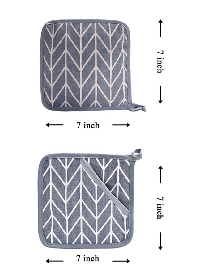 قفازات وحاملات الفرن -قفازات طهي من السيليكون غير انزلاقي معاد تدويرها للطهي وشواء الخبز (مجموعة من 4 قطع، رمادي) - Image 5
