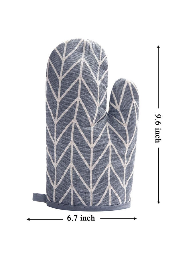 قفازات وحاملات الفرن -قفازات طهي من السيليكون غير انزلاقي معاد تدويرها للطهي وشواء الخبز (مجموعة من 4 قطع، رمادي) - Image 3