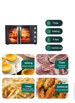 Generic 60L Electric Convection Oven – Double Glass Door Toaster Oven with 4 Knob Controls, Adjustable Thermostat – Household Countertop Oven for Baking, Roasting, French Toast  - Image 3