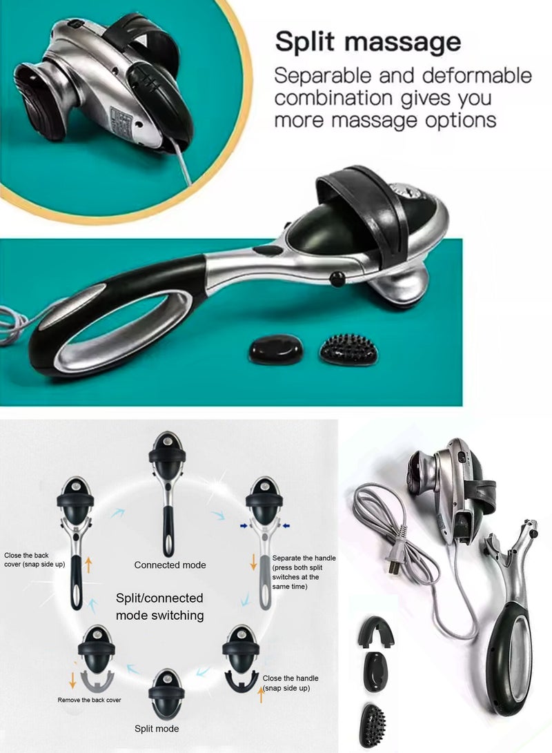 Handheld 2 In 1 Detachable Handle Full Body Massager Infrared Heating Vibration Deep Tissue Massage Electric Percussion For Neck Shoulder Back Arms Leg Foot Calf Muscle Relax Pain Hand Tension Relief - Image 3