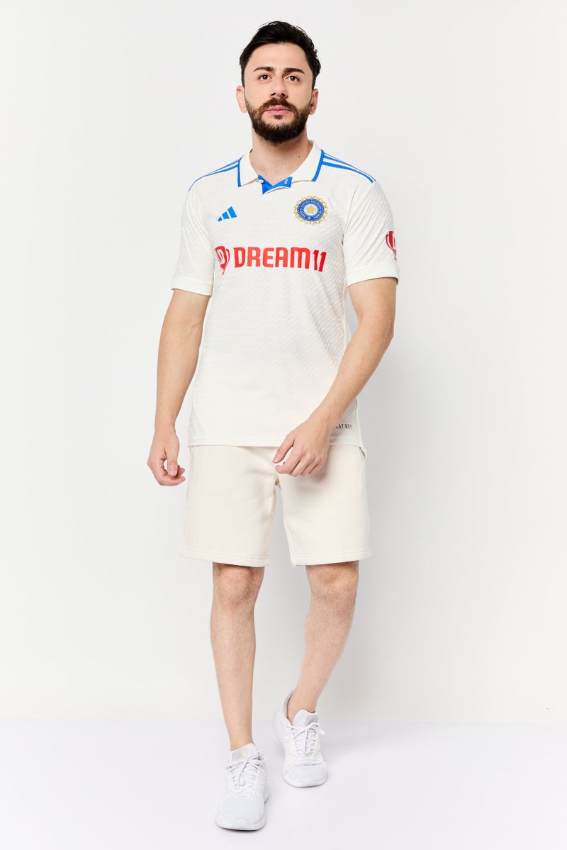 Adidas Men Sportswear Fit Short Sleeve Dream 11 Cricket Jersey, Off White - Image 2
