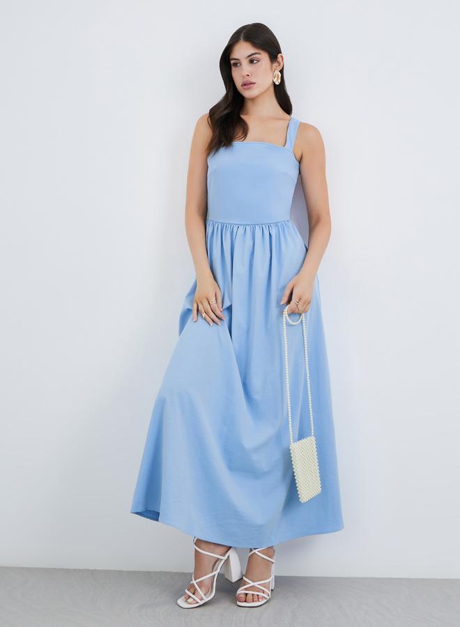 Styli Plain Strappy A-Line Maxi Dress - Image 1