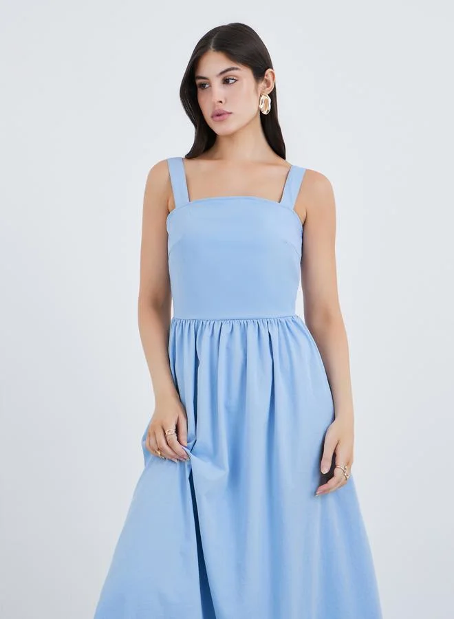 Styli Styli Plain Strappy A-Line Maxi Dress