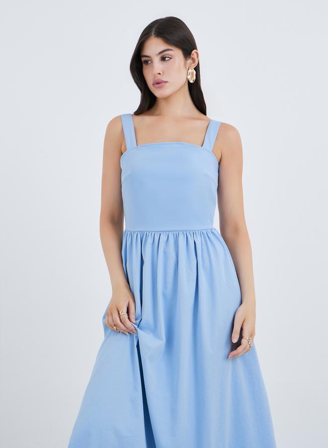 Styli Plain Strappy A-Line Maxi Dress - Image 3