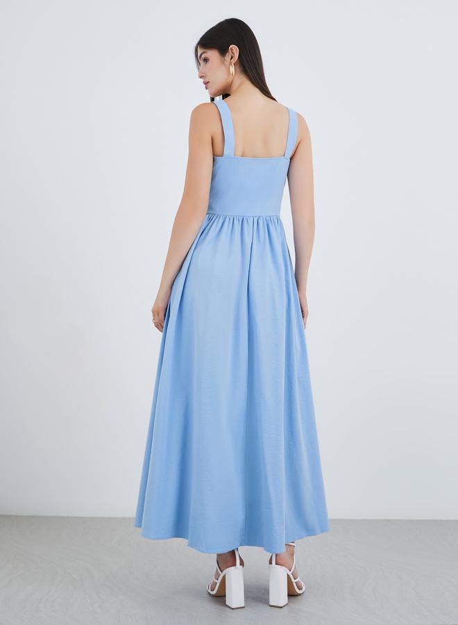 Styli Plain Strappy A-Line Maxi Dress - Image 5