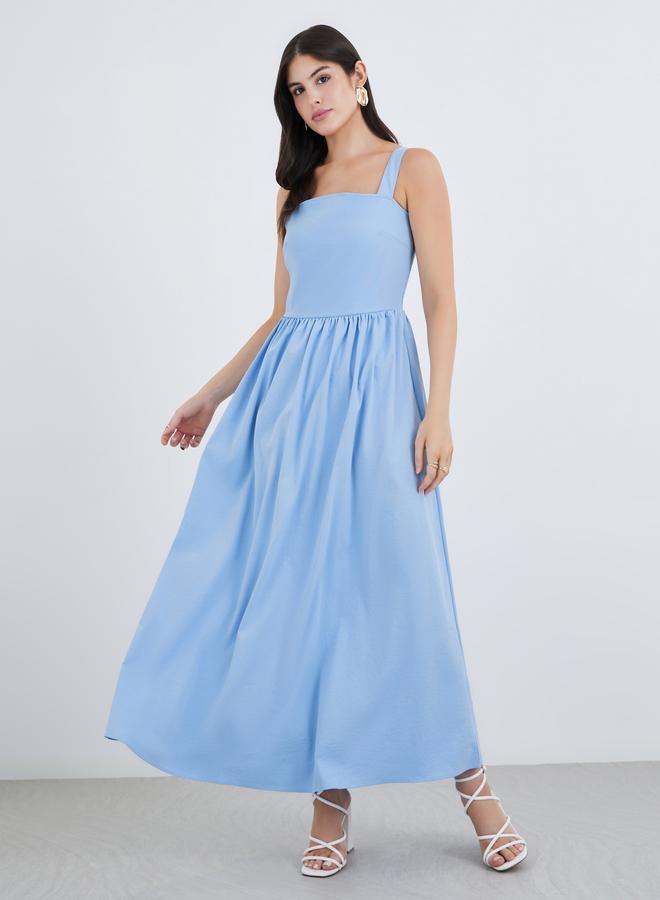 Styli Plain Strappy A-Line Maxi Dress - Image 2