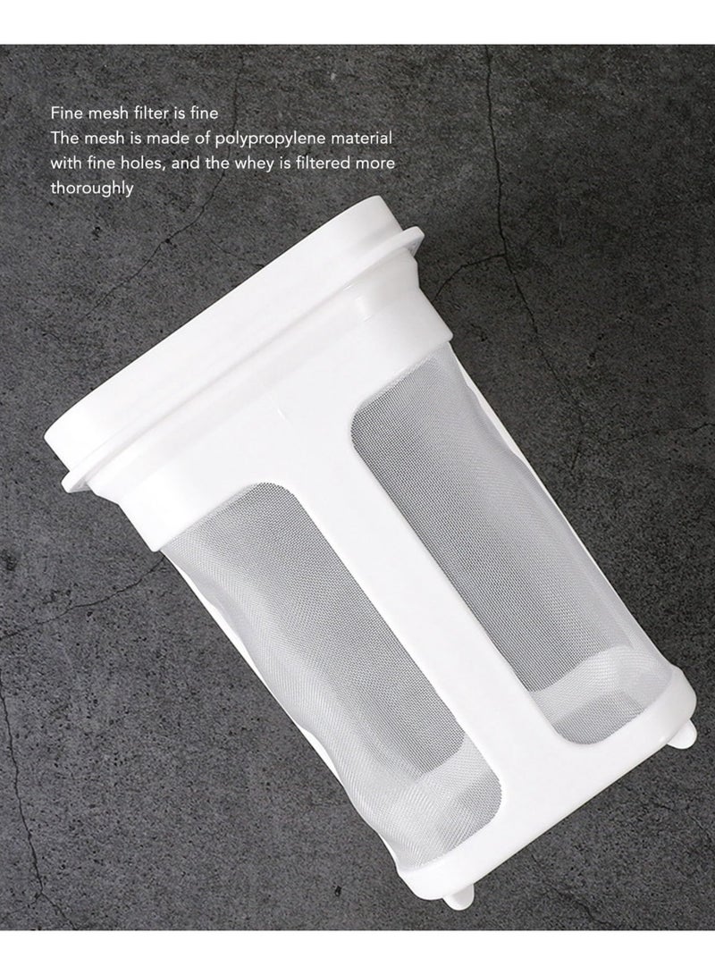 سيوسي مصفاة زبادي، مصفاة زبادي متعددة الأغراض، فلتر زبادي شبكي ناعم، مصفاة طعام، أدوات مطبخ قابلة لإعادة الاستخدام محلية الصنع، فاصل مصل اللبن لتصفية عصير حليب القهوة والزبادي - 1 لتر - Image 3
