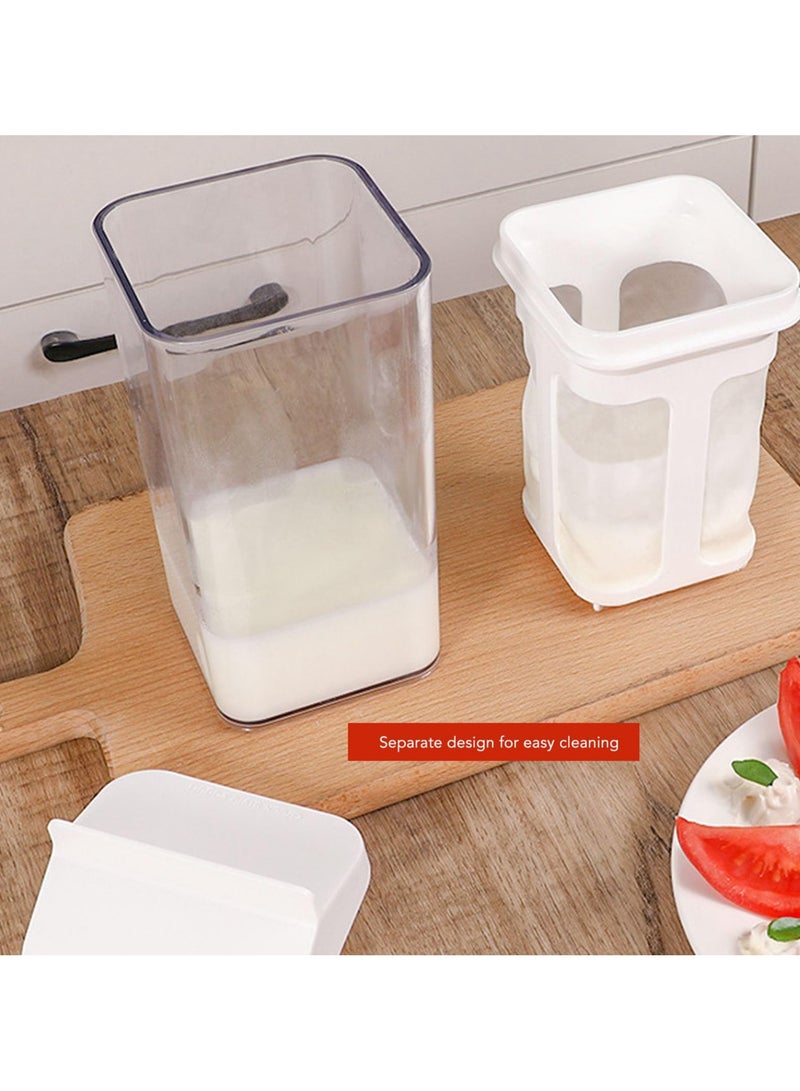 سيوسي مصفاة زبادي، مصفاة زبادي متعددة الأغراض، فلتر زبادي شبكي ناعم، مصفاة طعام، أدوات مطبخ قابلة لإعادة الاستخدام محلية الصنع، فاصل مصل اللبن لتصفية عصير حليب القهوة والزبادي - 1 لتر - Image 4