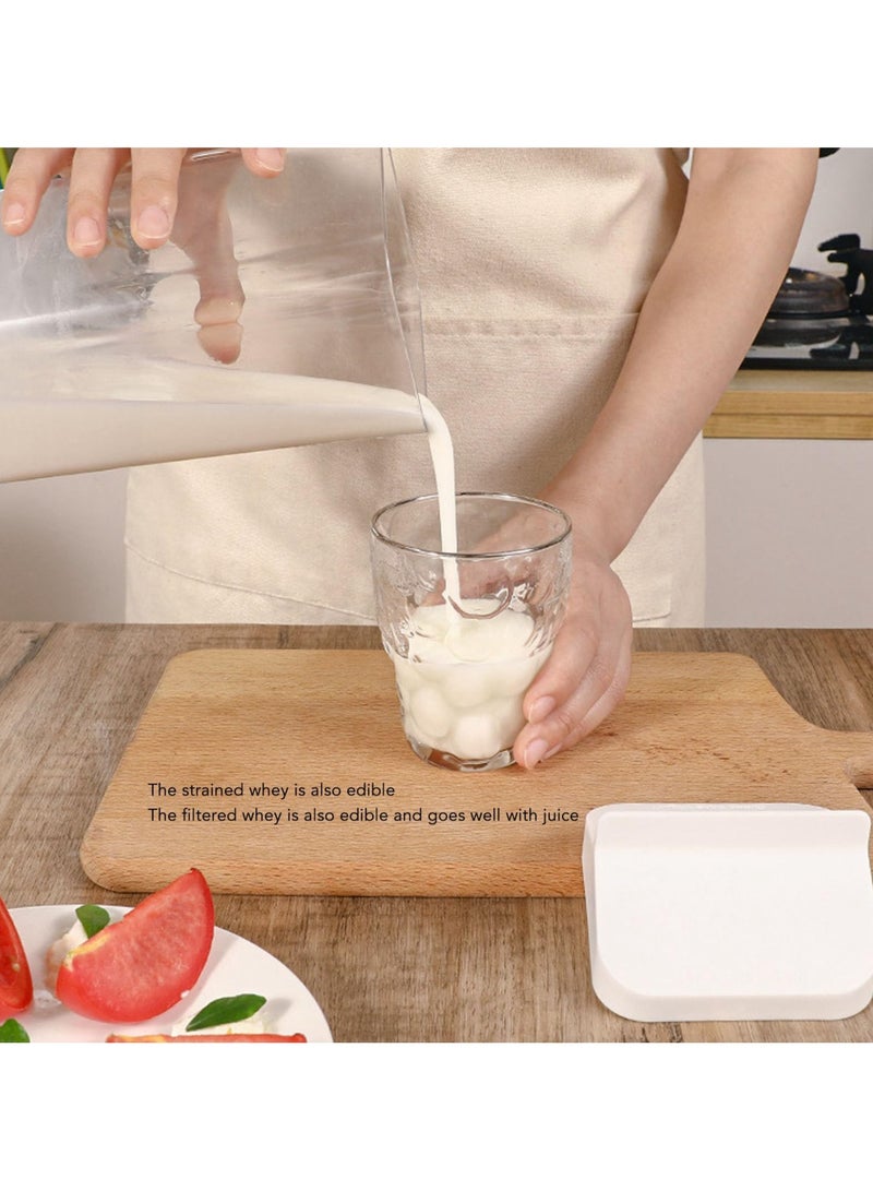 سيوسي مصفاة زبادي، مصفاة زبادي متعددة الأغراض، فلتر زبادي شبكي ناعم، مصفاة طعام، أدوات مطبخ قابلة لإعادة الاستخدام محلية الصنع، فاصل مصل اللبن لتصفية عصير حليب القهوة والزبادي - 1 لتر - Image 5