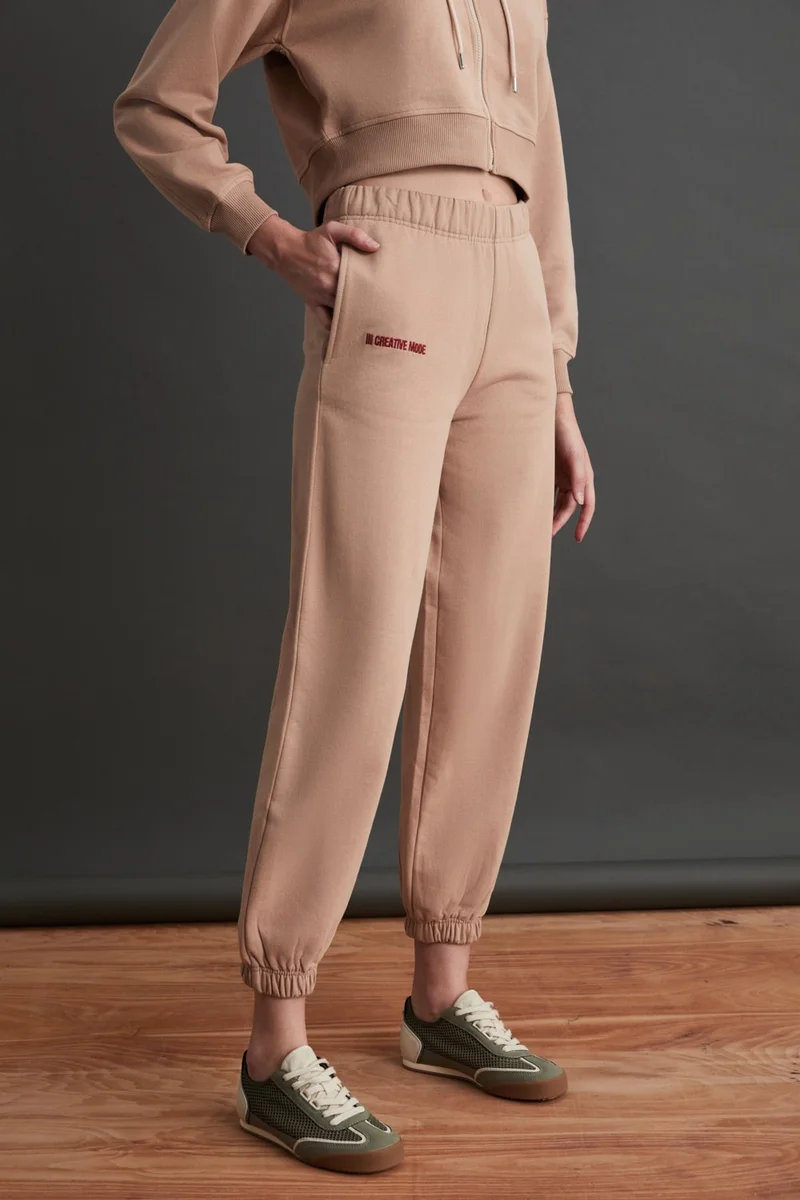 جريميلانج Grısell Women's 3 Thread Raised Organic Cotton Mink Sweatpants