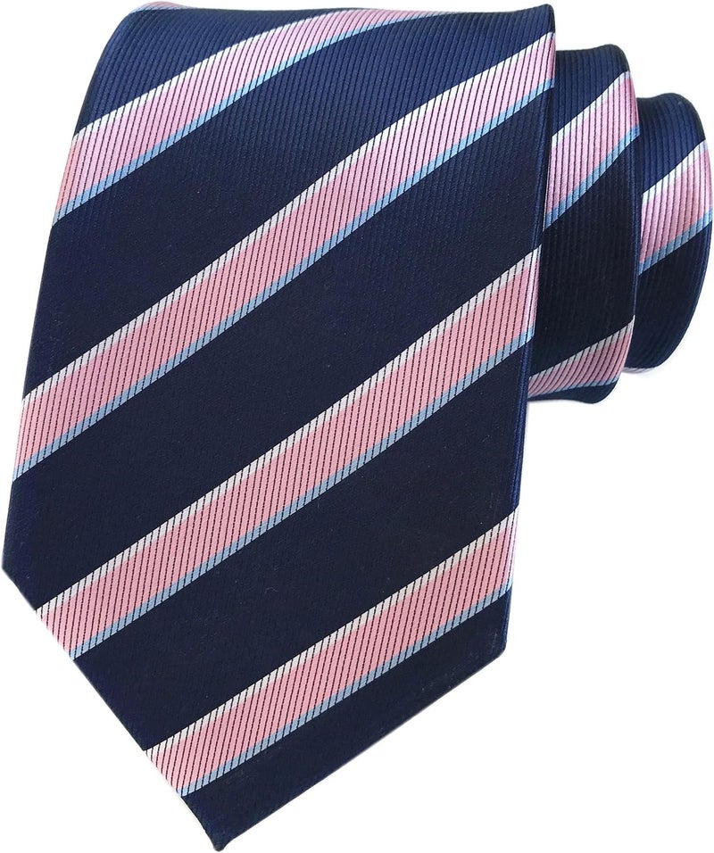 Secdtie Men's Classic Stripe Jacquard Woven Silk Tie Formal Party Suit Necktie - Image 1