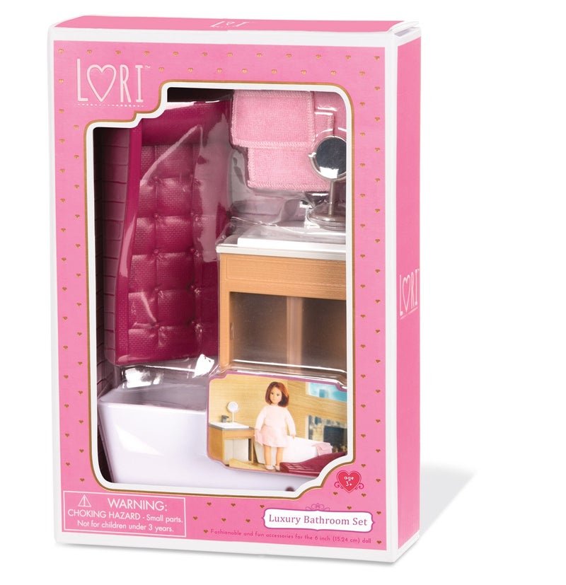 Lori â€“ Luxury Bathroom Set â€“ Bathroom Playset for Mini Dolls â€“ Dollhouse Furniture for 6-Inch Dolls â€“ Bathtub, Vanity, Lounge Chair â€“ 3+ Years - Image 2