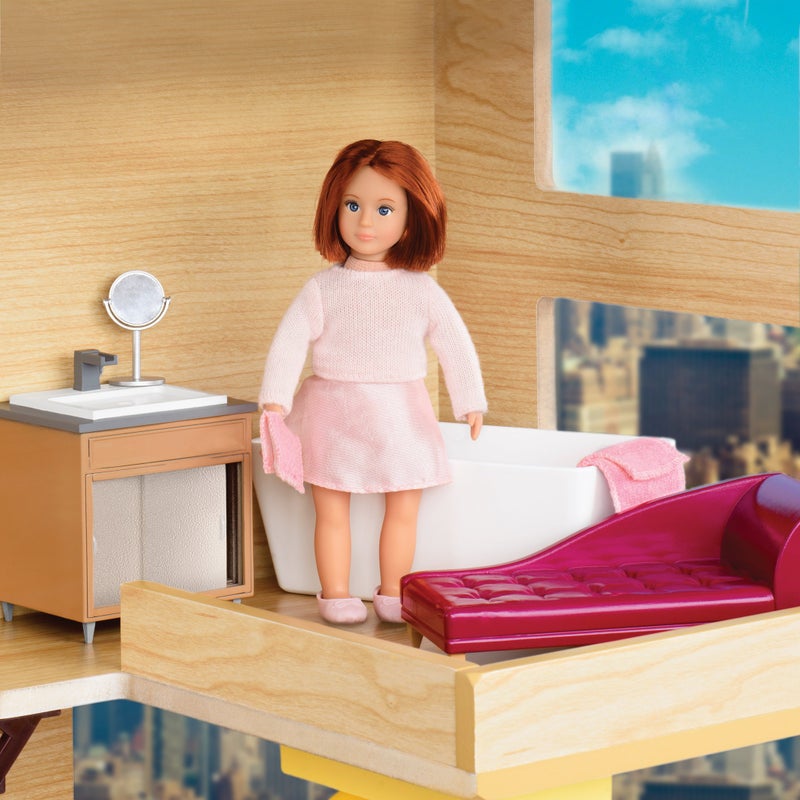Lori â€“ Luxury Bathroom Set â€“ Bathroom Playset for Mini Dolls â€“ Dollhouse Furniture for 6-Inch Dolls â€“ Bathtub, Vanity, Lounge Chair â€“ 3+ Years - Image 3