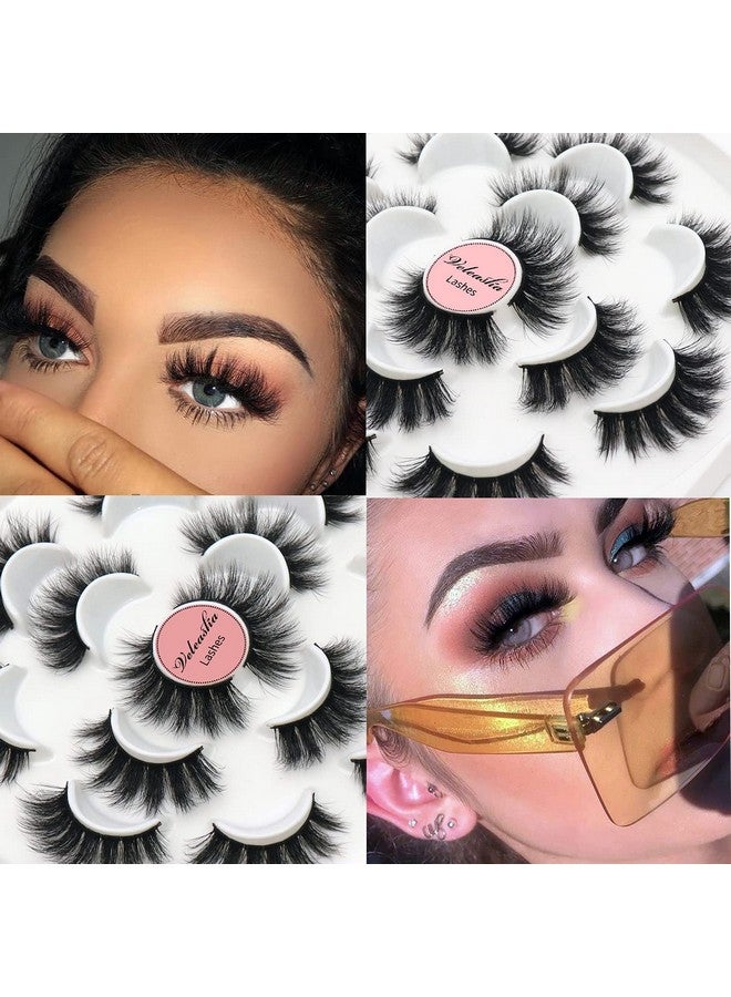 Veleasha Eyelashes Fluffy Lashes Pack 7 Multiple Pairs Thick Volume Mink Eyelashes Faux Full Eye Lashes For Dramatic Makeup (Fluffy) - Image 3
