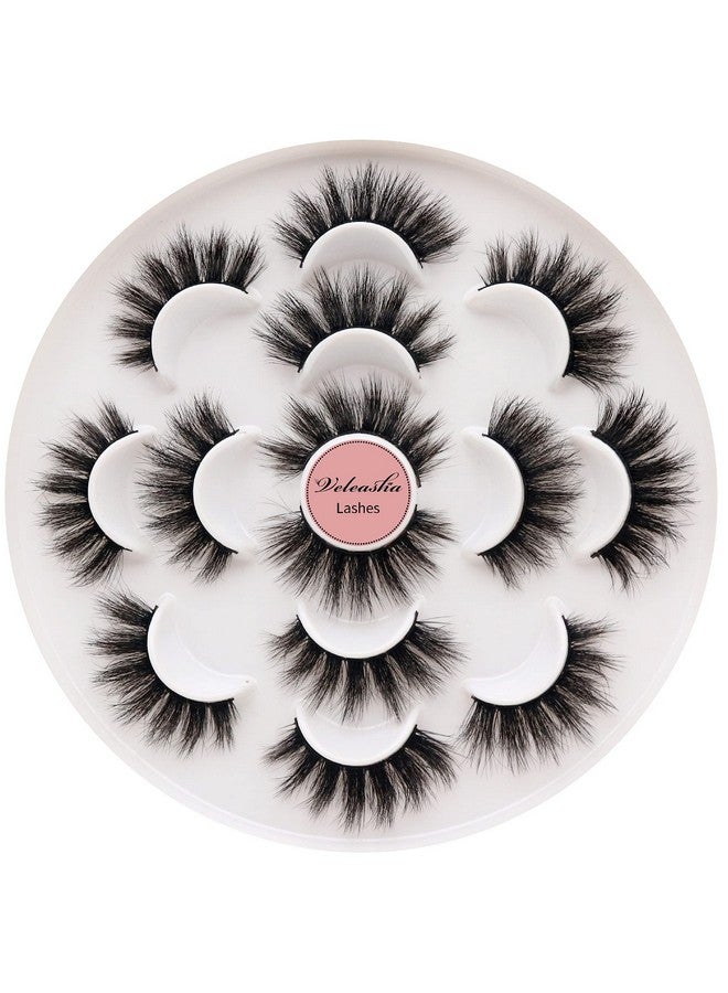 Veleasha Eyelashes Fluffy Lashes Pack 7 Multiple Pairs Thick Volume Mink Eyelashes Faux Full Eye Lashes For Dramatic Makeup (Fluffy) - Image 2