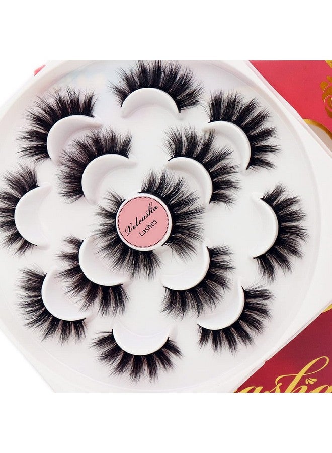 Veleasha Eyelashes Fluffy Lashes Pack 7 Multiple Pairs Thick Volume Mink Eyelashes Faux Full Eye Lashes For Dramatic Makeup (Fluffy) - Image 4