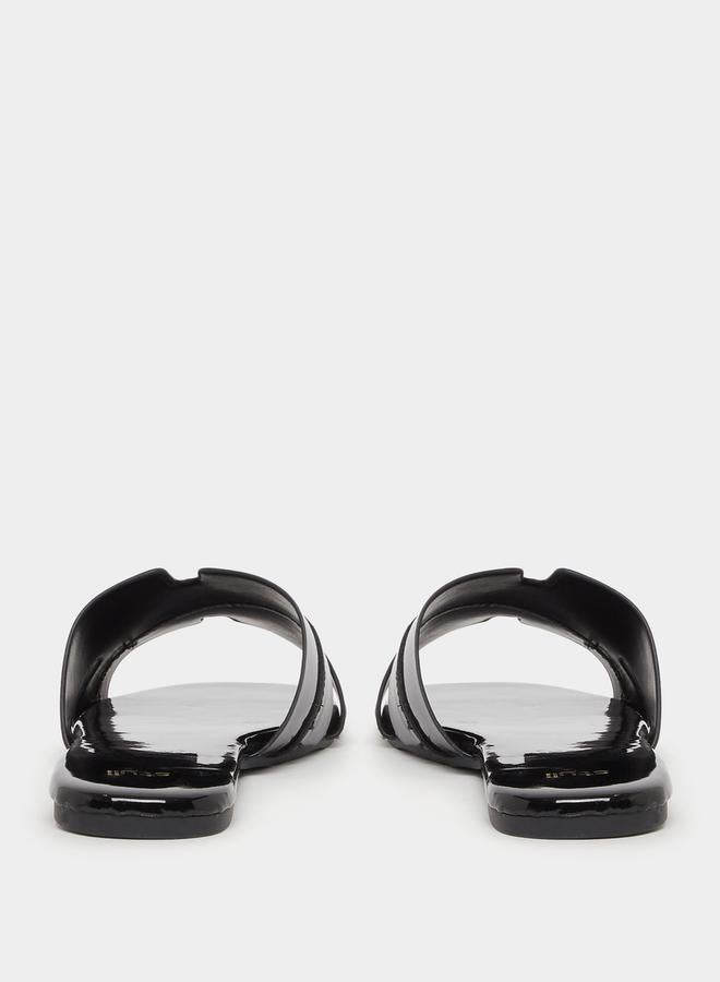 Styli Leather Look Slip-On Flat Sandals - Image 4