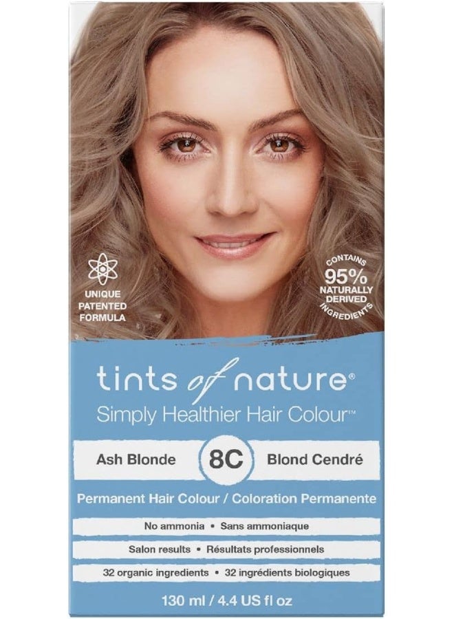Tints of Nature 8C Ash Blonde Permanent Hair Dye - Image 1
