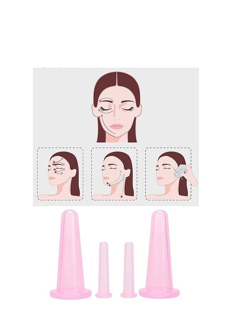 ORiTi RiTi Silicone Facial Cupping Therapy Set - Eye and Face Vacuum Body Massage Cup Kit 4 Cups with Free Exfoliating Face Cleansing Massage Brush  - Image 4
