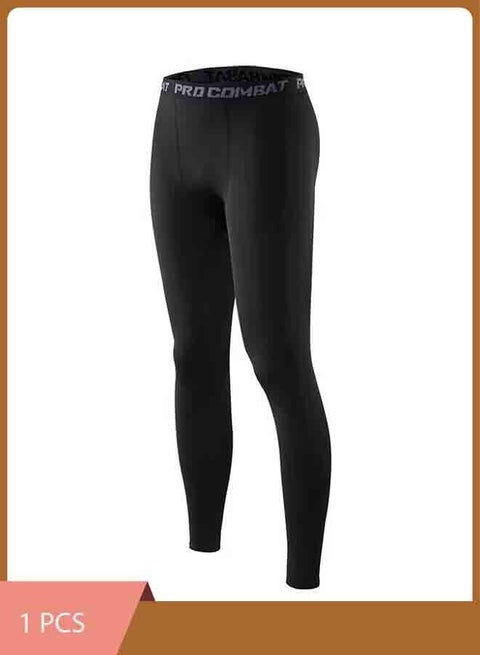 بنطال ضاغط سريع الجفاف للرجال، بنطال رياضي ضيق للجري، بنطال ضيق بارد وجاف (أسود)